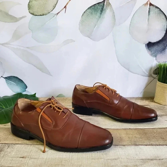 AMALI | Lace-Up Dress Shoes in Tan/Brown Style 1843-028 sz 11 - Picture 4 of 11